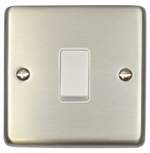 G&H CSS5W Standard Plate Brushed Steel 1 Gang Intermediate Rocker Light Switch