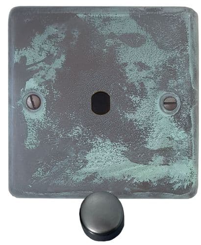 G&H CV11-PK-BB Standard Plate Verdigris 1 Gang Dimmer Plate Only inc Dimmer Knobs