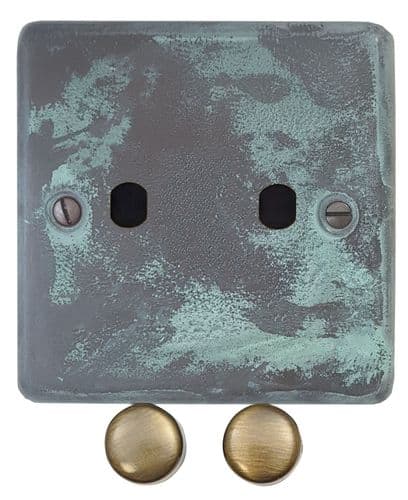G&H CV12-PK-AB Standard Plate Verdigris 2 Gang Dimmer Plate Only inc Dimmer Knobs