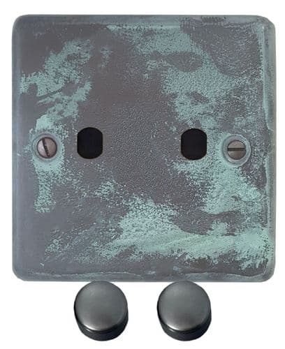 G&H CV12-PK-BB Standard Plate Verdigris 2 Gang Dimmer Plate Only inc Dimmer Knobs