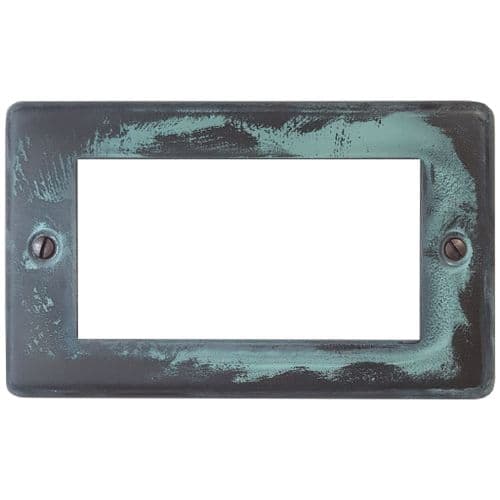 G&H CV164 Standard Plate Verdigris 2 Gang 4 Euro Module Plate