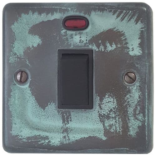 G&H CV26B Standard Plate Verdigris 1 Gang 20 Amp Double Pole Switch & Neon