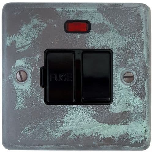 G&H CV27B Standard Plate Verdigris 1 Gang Fused Spur 13A Switched & Neon