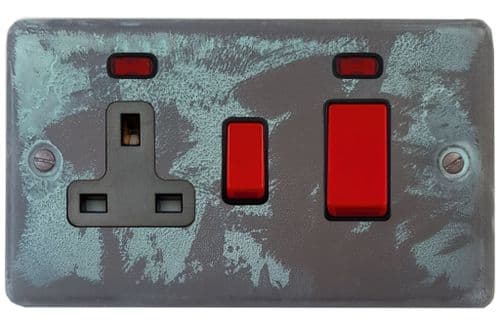 G&H CV29B Standard Plate Verdigris 45 Amp DP Cooker Switch & 13A Switched Socket