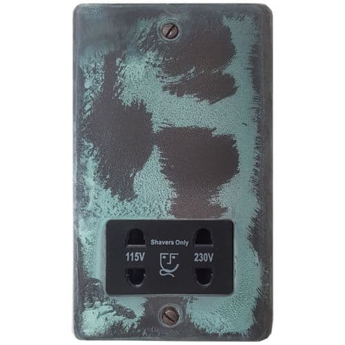 G&H CV30B Standard Plate Verdigris Dual Voltage Shaver Socket 115-230V