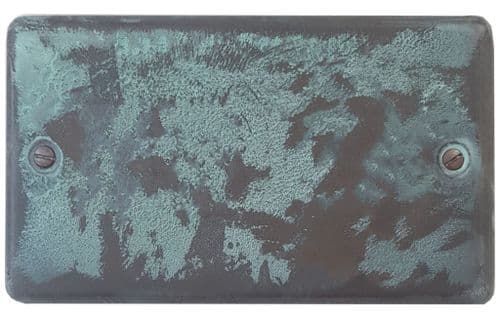 G&H CV32 Standard Plate Verdigris 2 Gang Double Blank Plate