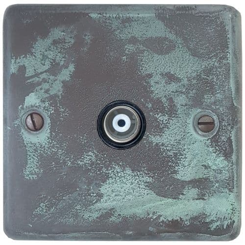 G&H CV35B Standard Plate Verdigris 1 Gang TV Coax Socket Point