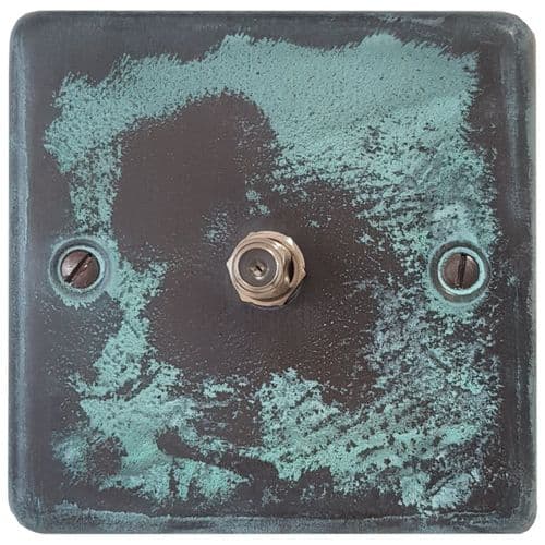 G&H CV37 Standard Plate Verdigris 1 Gang Single Satellite Point Socket