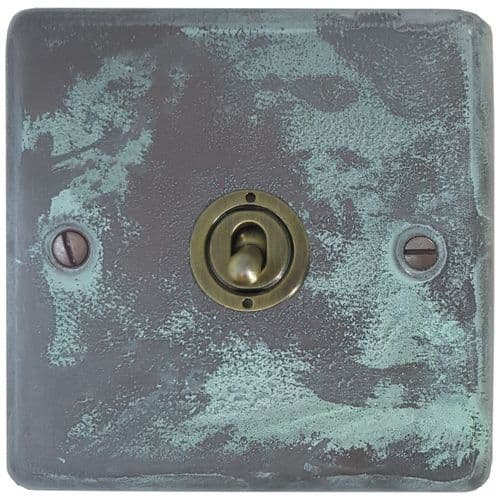 G&H CV381-AB Standard Plate Verdigris 1 Gang 1 or 2 Way Toggle Light Switch