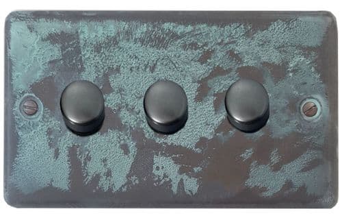 G&H CV523-BB Standard Plate Verdigris 3 Gang 1 or 2 Way LED Dimmer Switch