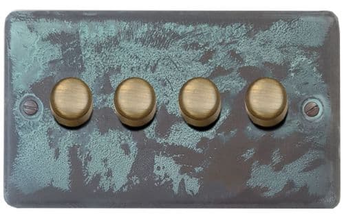 G&H CV524-AB Standard Plate Verdigris 4 Gang 1 or 2 Way LED Dimmer Switch