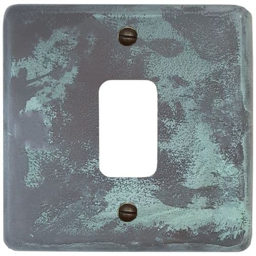 G&H CV71 Standard Plate Verdigris 1 Gang Grid Plate to suit G&H Grid Modules
