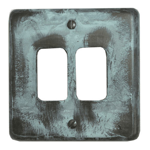 G&H CV72 Standard Plate Verdigris 2 Gang Grid Plate to suit G&H Grid Modules