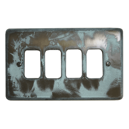 G&H CV74 Standard Plate Verdigris 4 Gang Grid Plate to suit G&H Grid Modules
