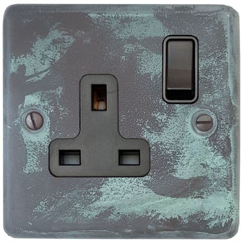 G&H CV9B Standard Plate Verdigris 1 Gang Single 13A Switched Plug Socket