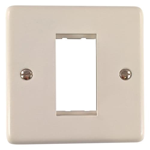 G&H CW161 Standard Plate Matt White 1 Gang 1 Euro Module Plate