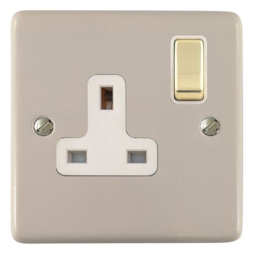 G&H CW209-PB Standard Plate Matt White 1 Gang Single 13A Switched Plug Socket