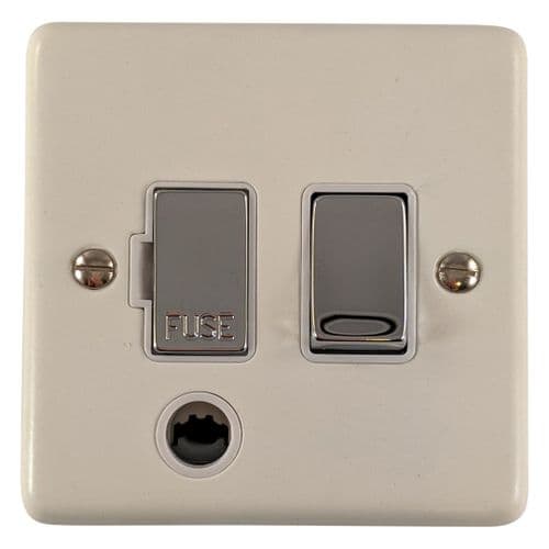 G&H CW256-PC Standard Plate Matt White 1 Gang Fused Spur 13A Switched & Flex Outlet