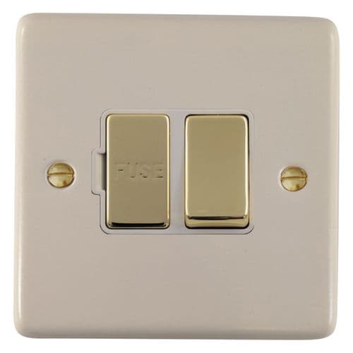 G&H CW257-PB Standard Plate Matt White 1 Gang Fused Spur 13A Switched