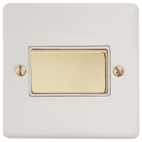 G&H CW269-PB Standard Plate Matt White 1 Gang Triple Pole 10A Fan Isolator Switch