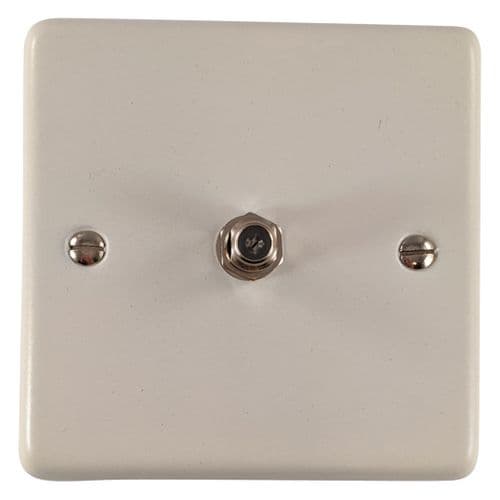 G&H CW37 Standard Plate Matt White 1 Gang Single Satellite Point Socket