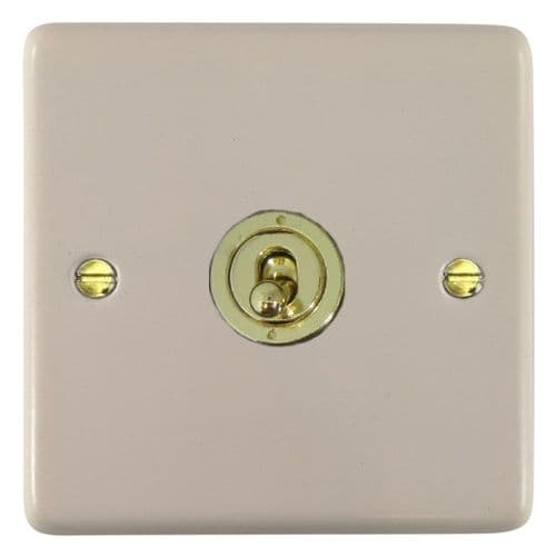 G&H CW381-PB Standard Plate Matt White 1 Gang 1 or 2 Way Toggle Light Switch