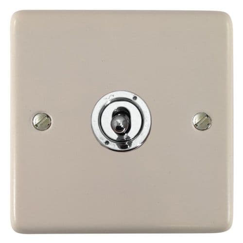 G&H CW381-PC Standard Plate Matt White 1 Gang 1 or 2 Way Toggle Light Switch