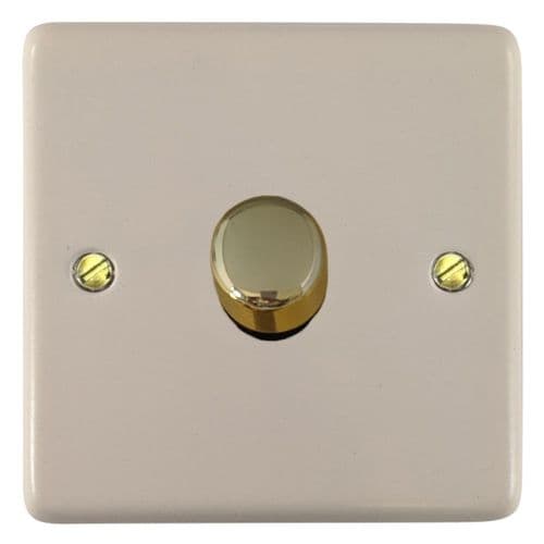 G&H CW521-PB Standard Plate Matt White 1 Gang 1 or 2 Way LED Dimmer Switch