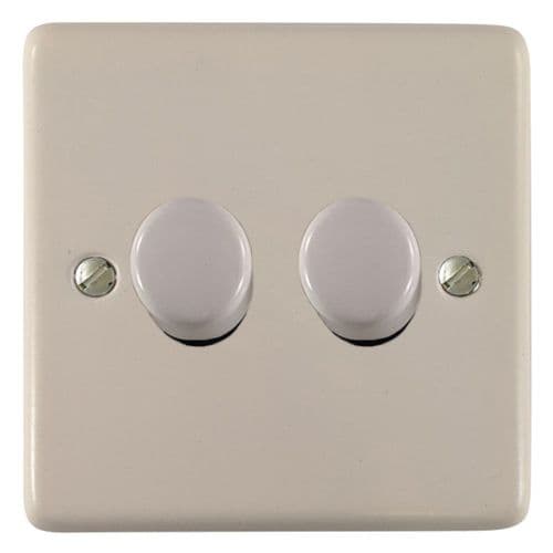 G&H CW522-W Standard Plate Matt White 2 Gang 1 or 2 Way LED Dimmer Switch