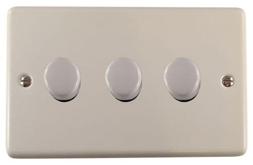 G&H CW523-W Standard Plate Matt White 3 Gang 1 or 2 Way LED Dimmer Switch