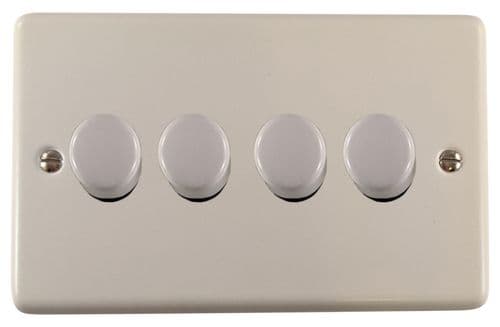 G&H CW524-W Standard Plate Matt White 4 Gang 1 or 2 Way LED Dimmer Switch