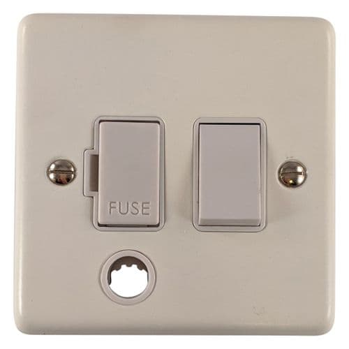 G&H CW56W Standard Plate Matt White 1 Gang Fused Spur 13A Switched & Flex Outlet