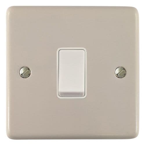 G&H CW5W Standard Plate Matt White 1 Gang Intermediate Rocker Light Switch