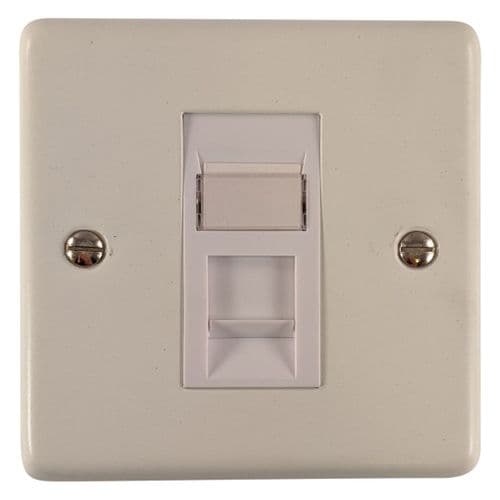 G&H CW61W Standard Plate Matt White 1 Gang RJ45 Cat5e Data Socket