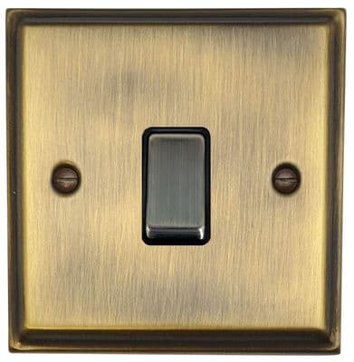 G&H DAB305 Deco Plate Antique Brass 1 Gang Intermediate Rocker Light Switch