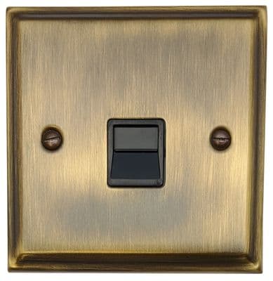 G&H DAB33B Deco Plate Antique Brass 1 Gang Master BT Telephone Socket