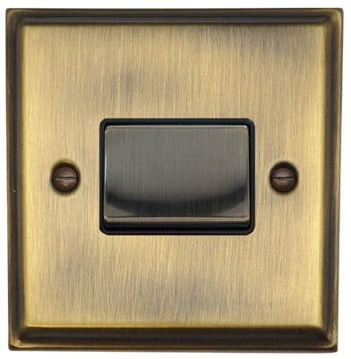 G&H DAB369 Deco Plate Antique Brass 1 Gang Triple Pole 10A Fan Isolator Switch