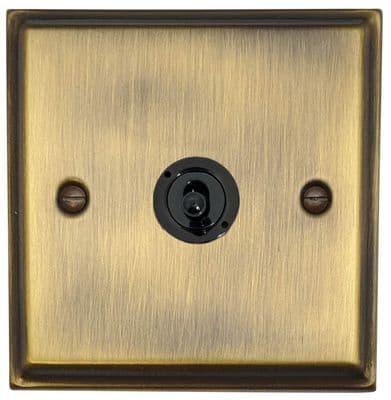 G&H DAB381-FBK Deco Plate Antique Brass 1 Gang 2 Way Toggle Light Switch