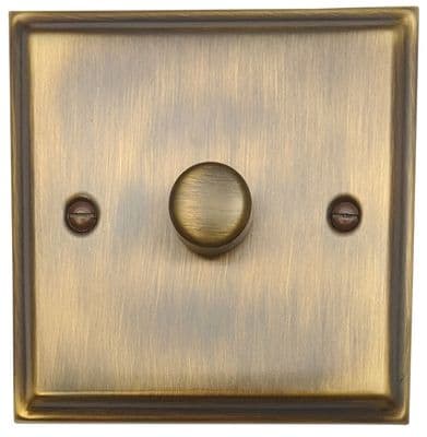 G&H DAB521 Deco Plate Antique Brass 1 Gang 1 or 2 Way LED Dimmer Switch