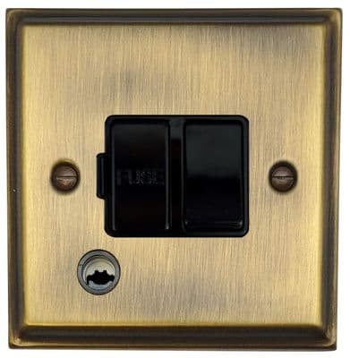 G&H DAB56B Deco Plate Antique Brass 1 Gang Fused Spur 13A Switched & Flex Outlet