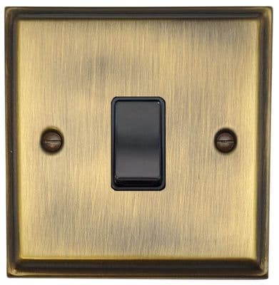 G&H DAB5B Deco Plate Antique Brass 1 Gang Intermediate Rocker Light Switch