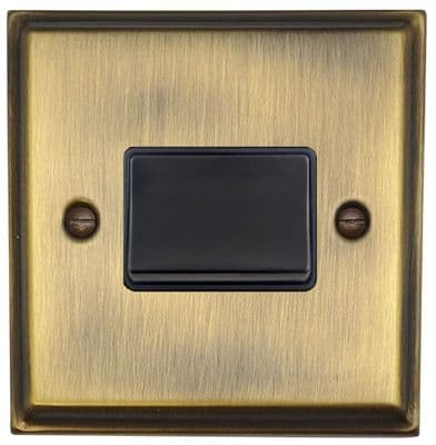 G&H DAB69B Deco Plate Antique Brass 1 Gang Triple Pole 10A Fan Isolator Switch