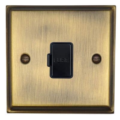 G&H DAB90B Deco Plate Antique Brass 1 Gang Fused Spur 13A Unswitched