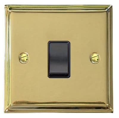 G&H DB1B Deco Plate Polished Brass 1 Gang 1 or 2 Way Rocker Light Switch