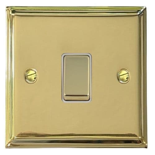 G&H DB201 Deco Plate Polished Brass 1 Gang 1 or 2 Way Rocker Light Switch