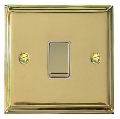 G&H DB205 Deco Plate Polished Brass 1 Gang Intermediate Rocker Light Switch
