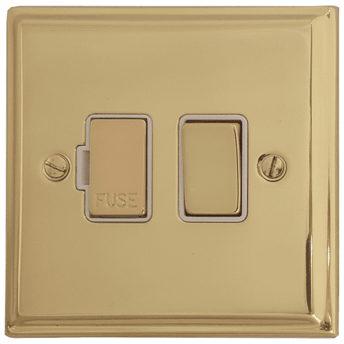 G&H DB257 Deco Plate Polished Brass 1 Gang Fused Spur 13A Switched