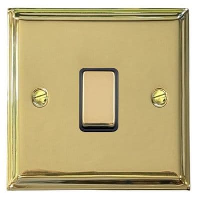 G&H DB305 Deco Plate Polished Brass 1 Gang Intermediate Rocker Light Switch