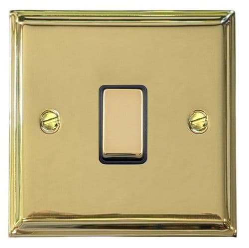 G&H DB305 Deco Plate Polished Brass 1 Gang Intermediate Rocker Light Switch