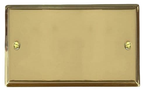 G&H DB32 Deco Plate Polished Brass 2 Gang Double Blank Plate